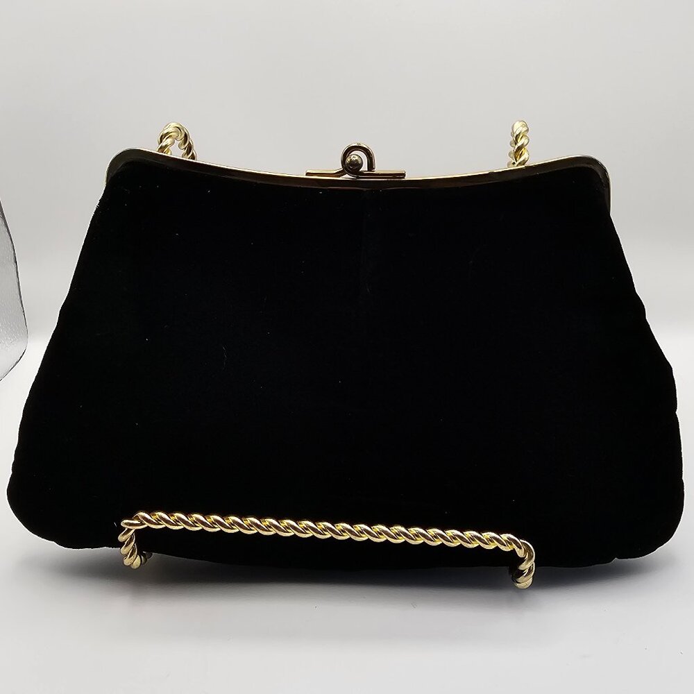 Ingber Black Velvet Evening Bag - Vintage